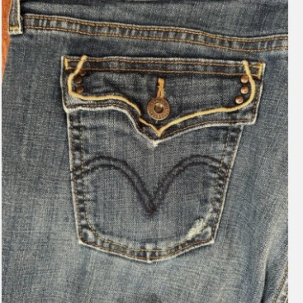 Levi's 515 Bootcut Jeans Women's Size 16 Long & Curvy Western Denim Embroidered - Picture 13 of 14